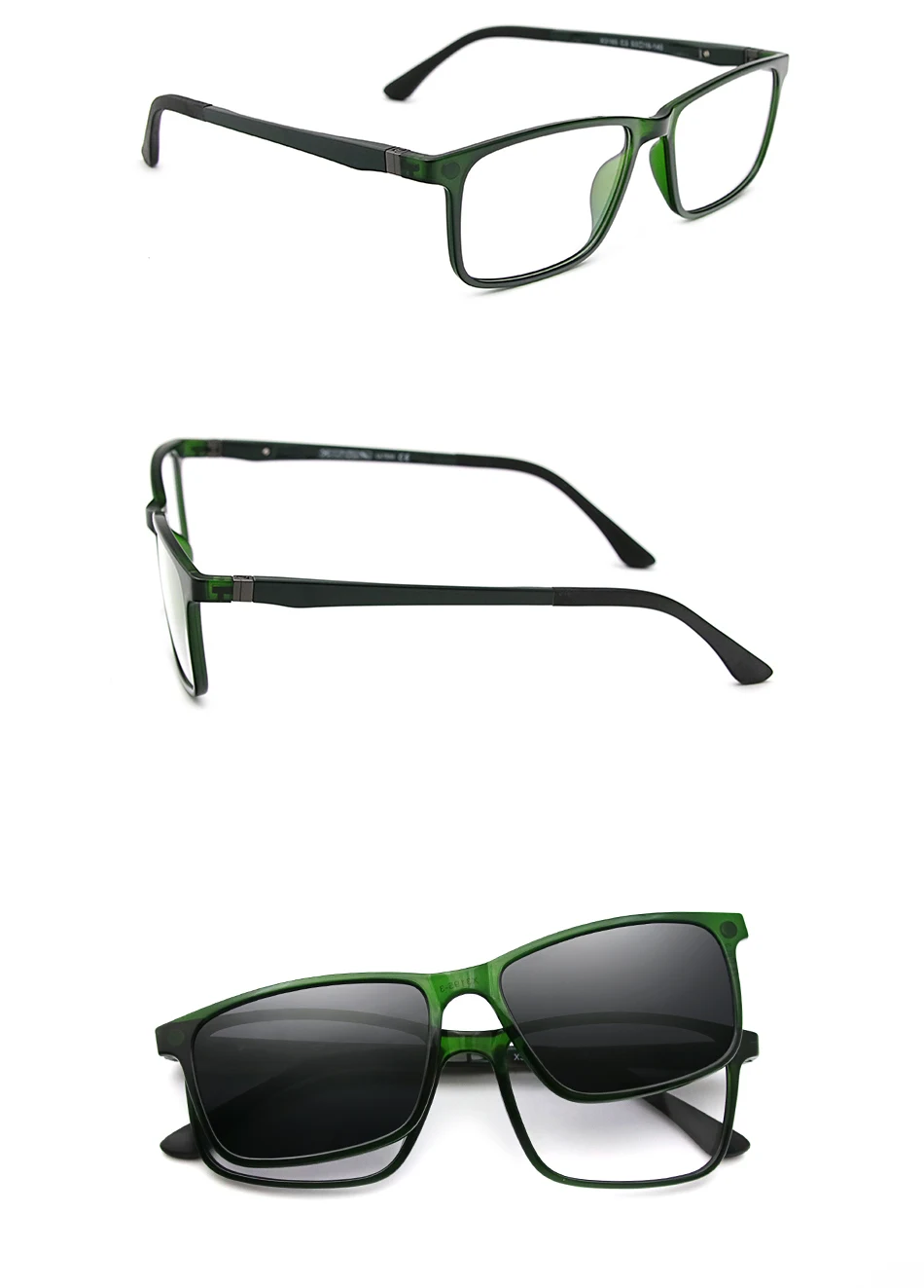 X3195 Magnet Clip On Glasses Frame Men Prescription Optical Eyeglasses Frame Women Myopia Polarized Magnet Clip On Sunglasses