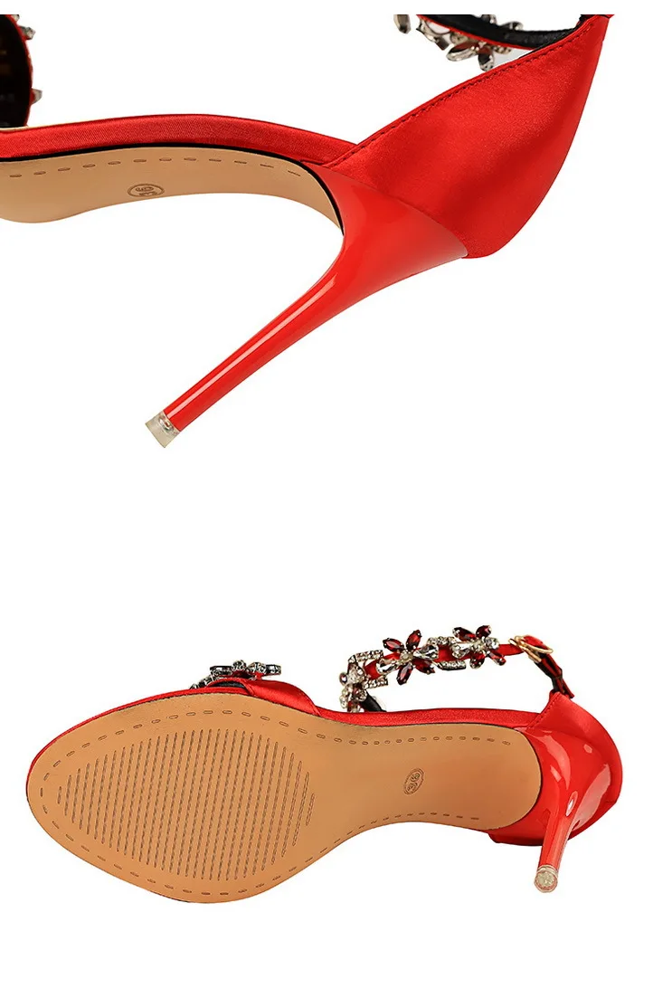 BIGTREE Shoes Open Toe Rhinestones Sandals Women 2026 New Designer Sexy High Heels Sandals Female Shoes Summer Heeled Sandals