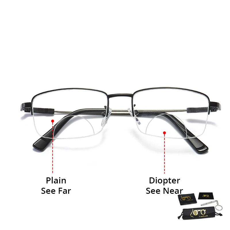 Bifocal Reading Glasses For Men Women Blue Light Blocking Presbyopia Glasses Far Sight Eyeglasses +1.5 2 2.5 3 4