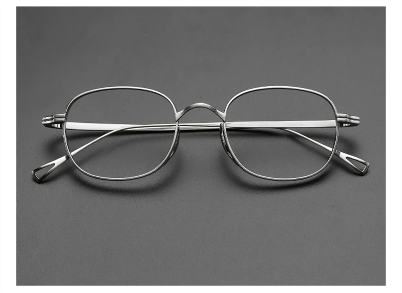 9g Ultra Light Pure Titanium Frame Japanese Vintage Distressed Oval for Male and women design as KameManNen KMN114