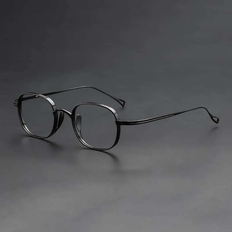 9g Ultra Light Pure Titanium Frame Japanese Vintage Distressed Oval for Male and women design as KameManNen KMN114