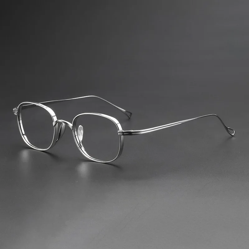 9g Ultra Light Pure Titanium Frame Japanese Vintage Distressed Oval for Male and women design as KameManNen KMN114
