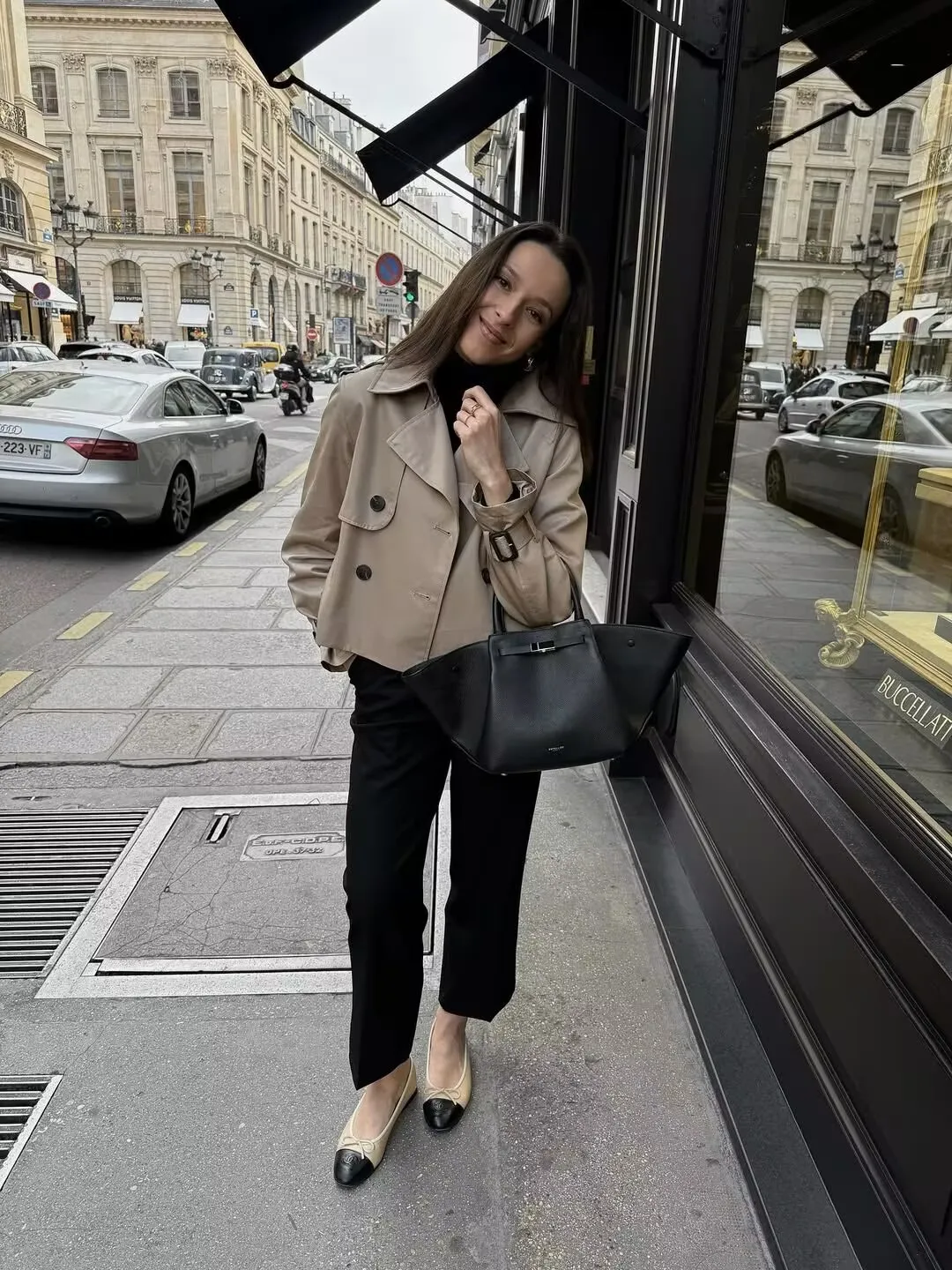 YENKYE New Autumn Women Solid Cropped Trench Coat Vintage Double Breasted Long Sleeve Short Jacket Lapel Collar Windbreaker
