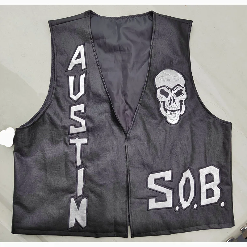 Steve Austin 3:16 Smoking Skull Vest Skull Vest Texas Rattlesnake New Austin 3:16 Smoking Skull Vest New Stone