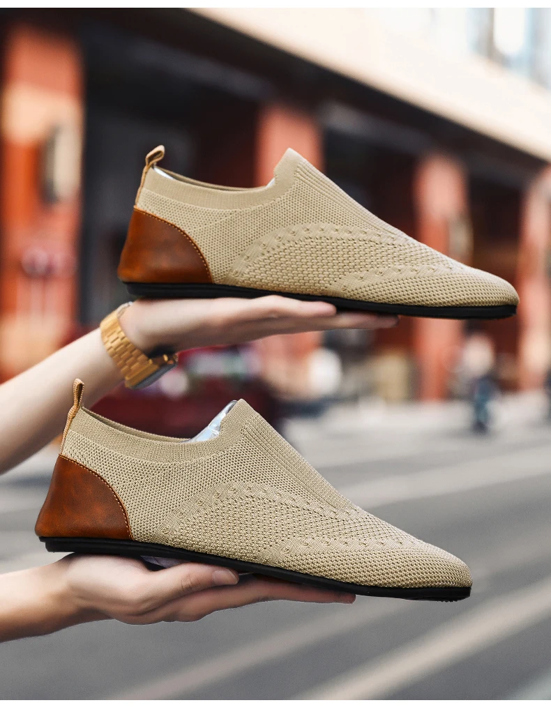 YRZL Loafers Men Soft Driving Moccasins High Quality Flats Male Walking Shoes Breathable Mesh Casual Loafers Slip on Mens Shoes