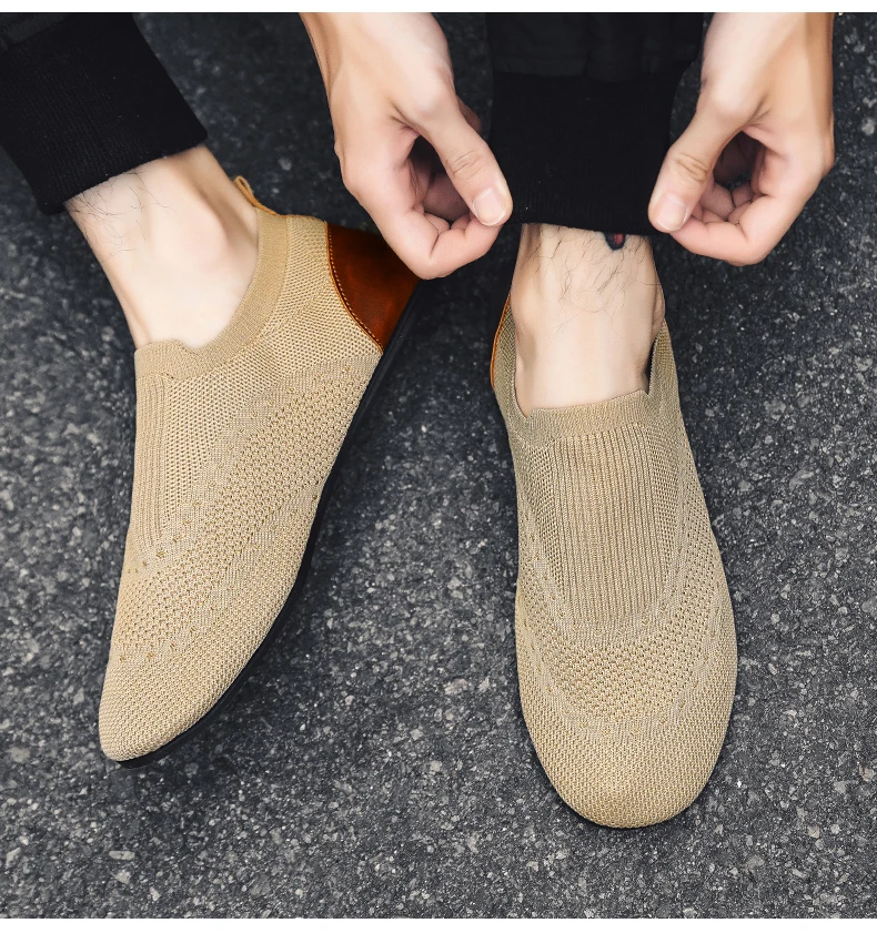 YRZL Loafers Men Soft Driving Moccasins High Quality Flats Male Walking Shoes Breathable Mesh Casual Loafers Slip on Mens Shoes