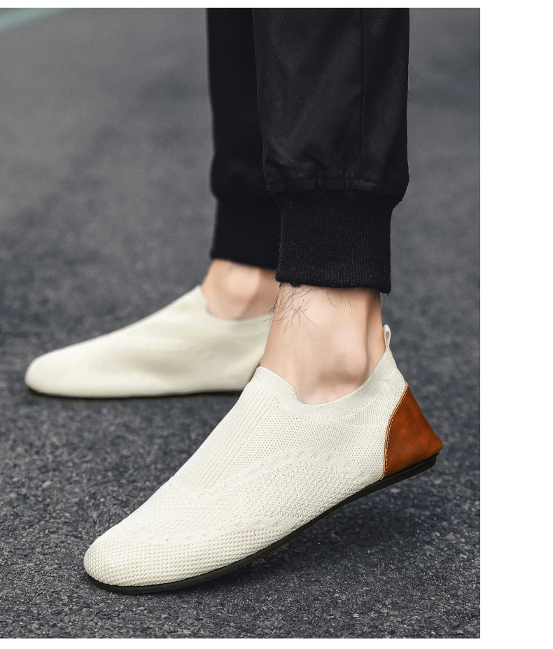 YRZL Loafers Men Soft Driving Moccasins High Quality Flats Male Walking Shoes Breathable Mesh Casual Loafers Slip on Mens Shoes