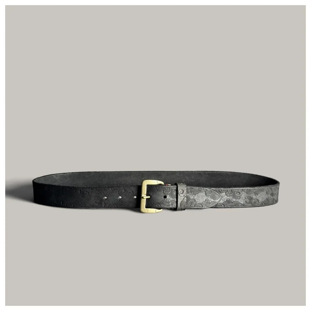 Genuine Leather Men's Belt Luxury Designer Strap Male Fashion Pure Copper Buckle Wild Classic Retro High Quality Jeans Soft Belt