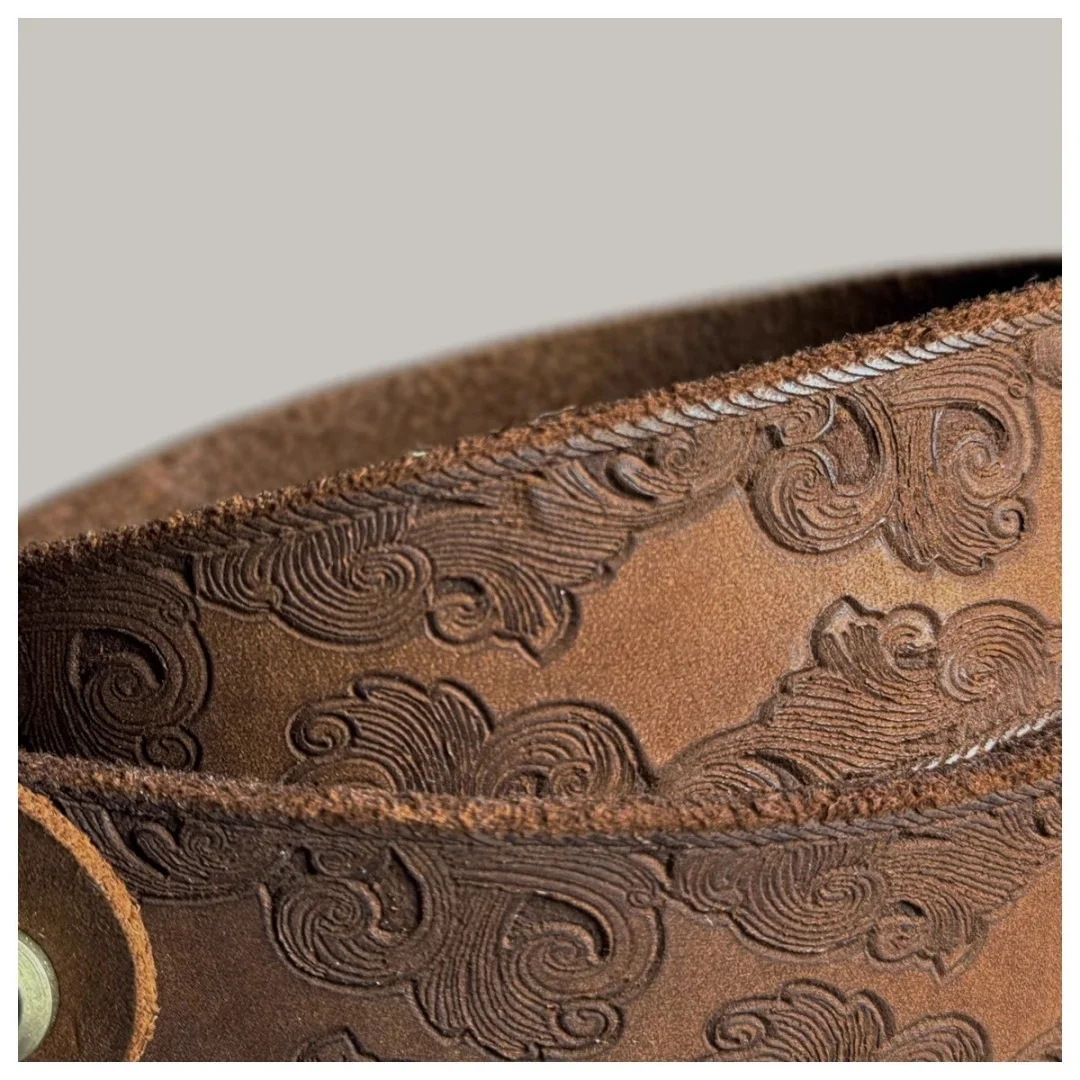 Genuine Leather Men's Belt Luxury Designer Strap Male Fashion Pure Copper Buckle Wild Classic Retro High Quality Jeans Soft Belt