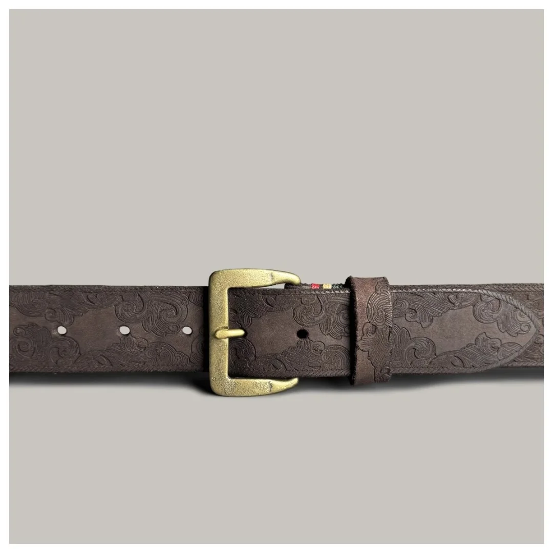 Genuine Leather Men's Belt Luxury Designer Strap Male Fashion Pure Copper Buckle Wild Classic Retro High Quality Jeans Soft Belt
