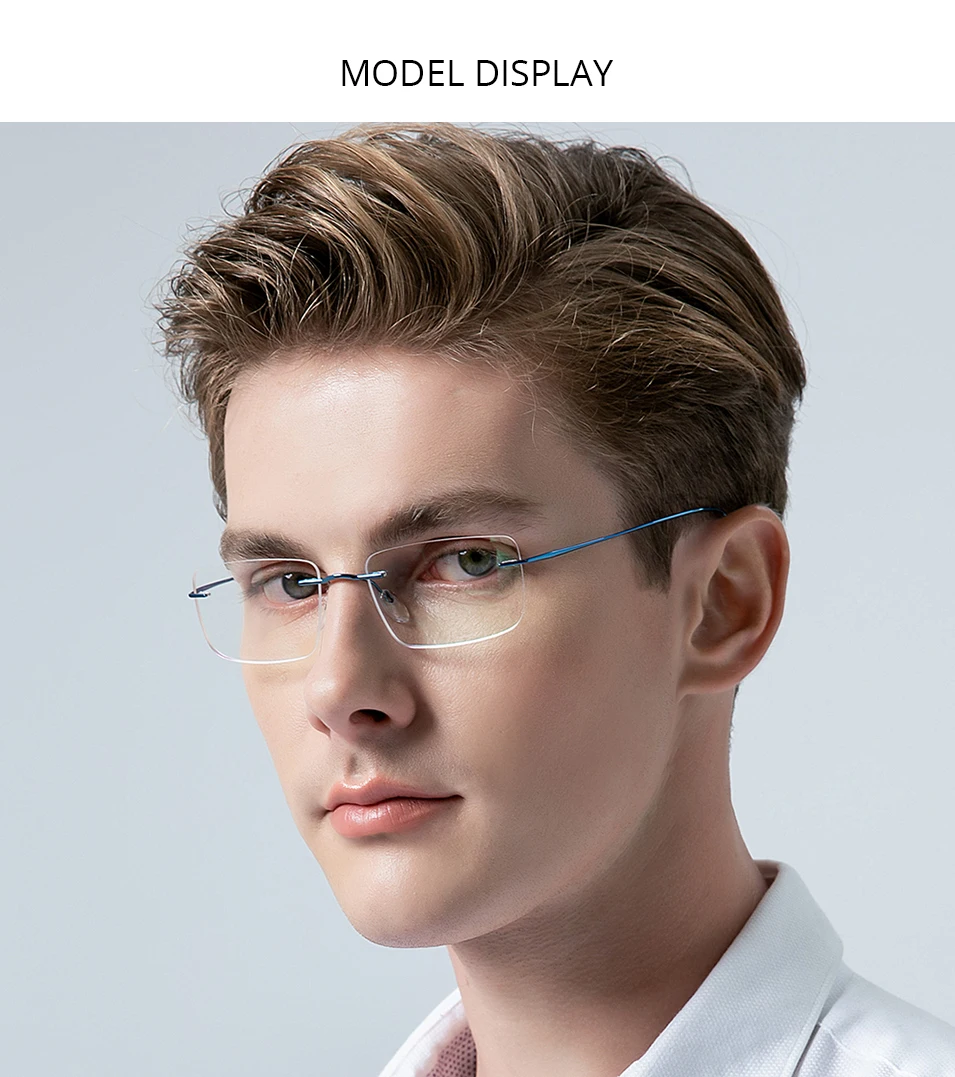FONEX B Titanium Glasses Frame Men New Brand Design Rimless Square Eyeglasses Frameless Women Ultralight Japanese Eyewear 85634
