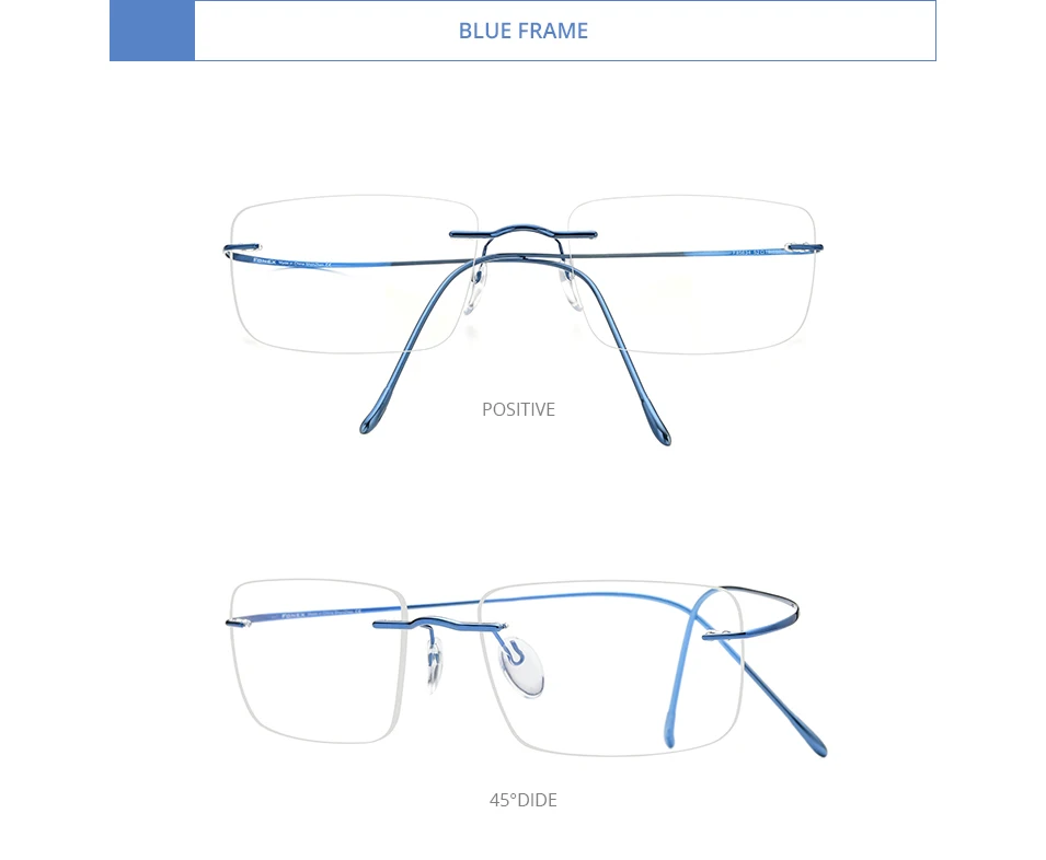 FONEX B Titanium Glasses Frame Men New Brand Design Rimless Square Eyeglasses Frameless Women Ultralight Japanese Eyewear 85634
