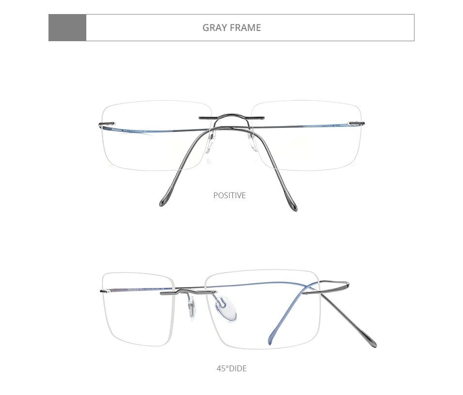 FONEX B Titanium Glasses Frame Men New Brand Design Rimless Square Eyeglasses Frameless Women Ultralight Japanese Eyewear 85634