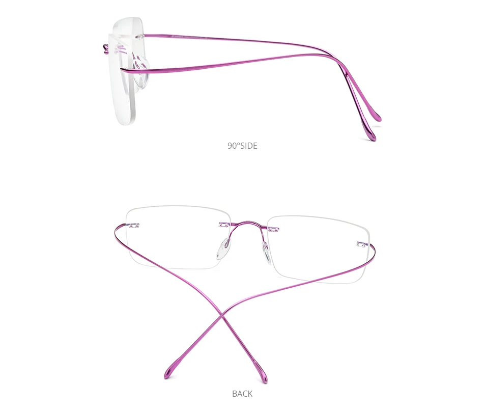 FONEX B Titanium Glasses Frame Men New Brand Design Rimless Square Eyeglasses Frameless Women Ultralight Japanese Eyewear 85634