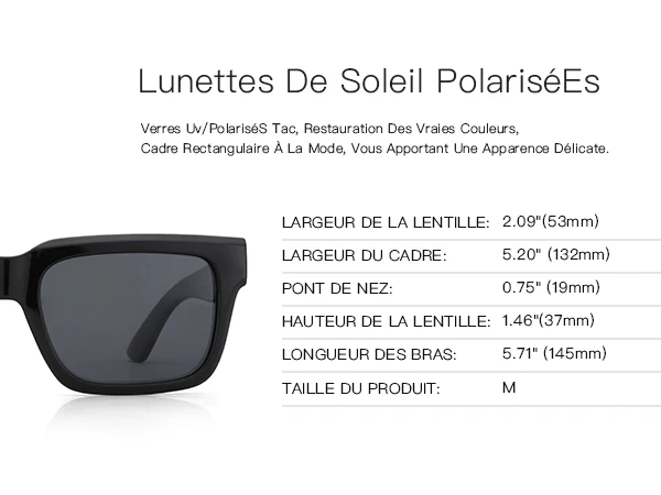 ZENOTTIC Rectangle Sunglasses for Men Women Polarized UV400 Protection Classic Trendy Driving Sun Glasses