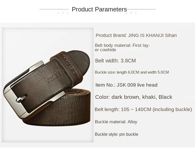 Belt men's genuine leather, genuine cowhide, handmade needle buckle, plant tanned top layer cowhidebelt, casual retro denim