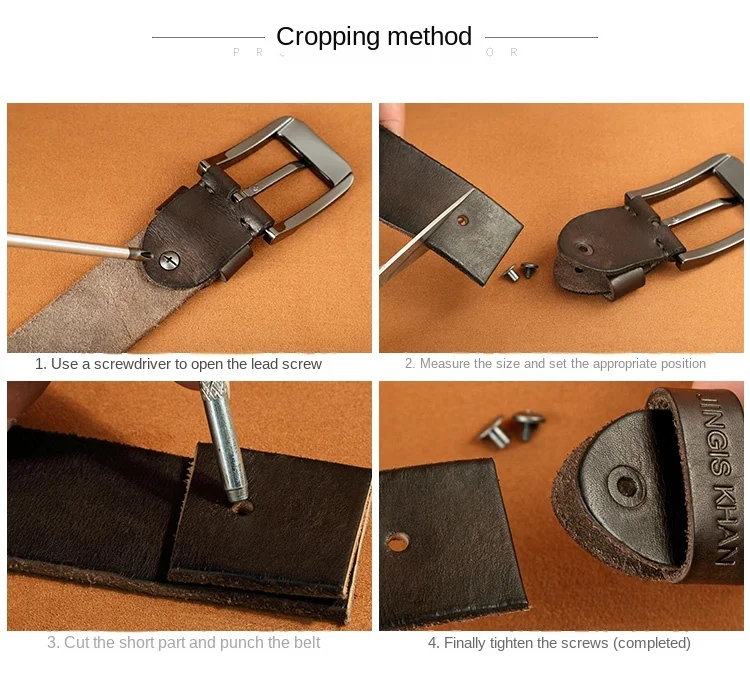 Belt men's genuine leather, genuine cowhide, handmade needle buckle, plant tanned top layer cowhidebelt, casual retro denim