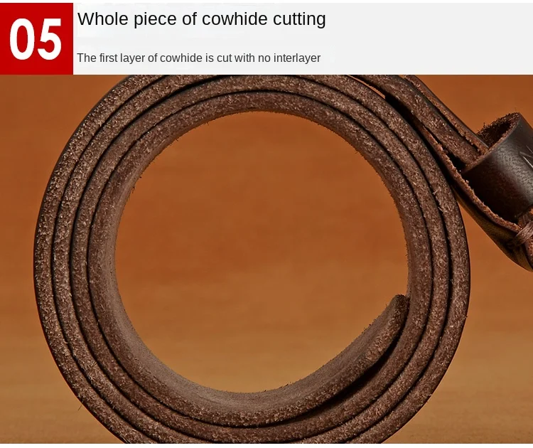 Belt men's genuine leather, genuine cowhide, handmade needle buckle, plant tanned top layer cowhidebelt, casual retro denim
