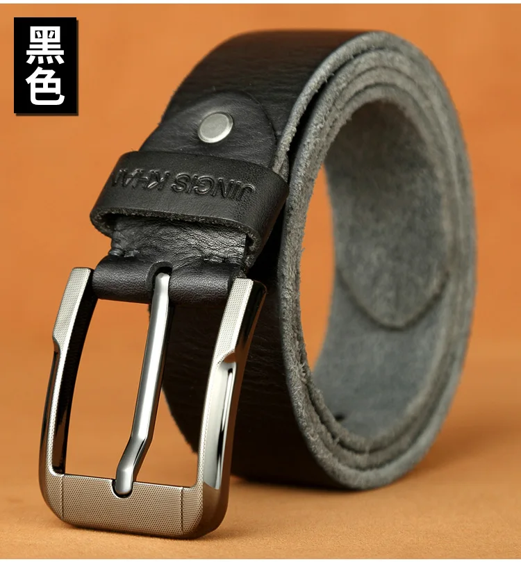 Belt men's genuine leather, genuine cowhide, handmade needle buckle, plant tanned top layer cowhidebelt, casual retro denim