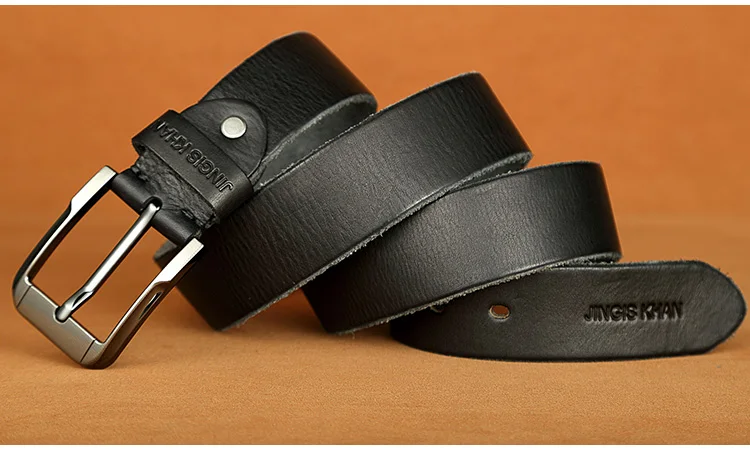 Belt men's genuine leather, genuine cowhide, handmade needle buckle, plant tanned top layer cowhidebelt, casual retro denim