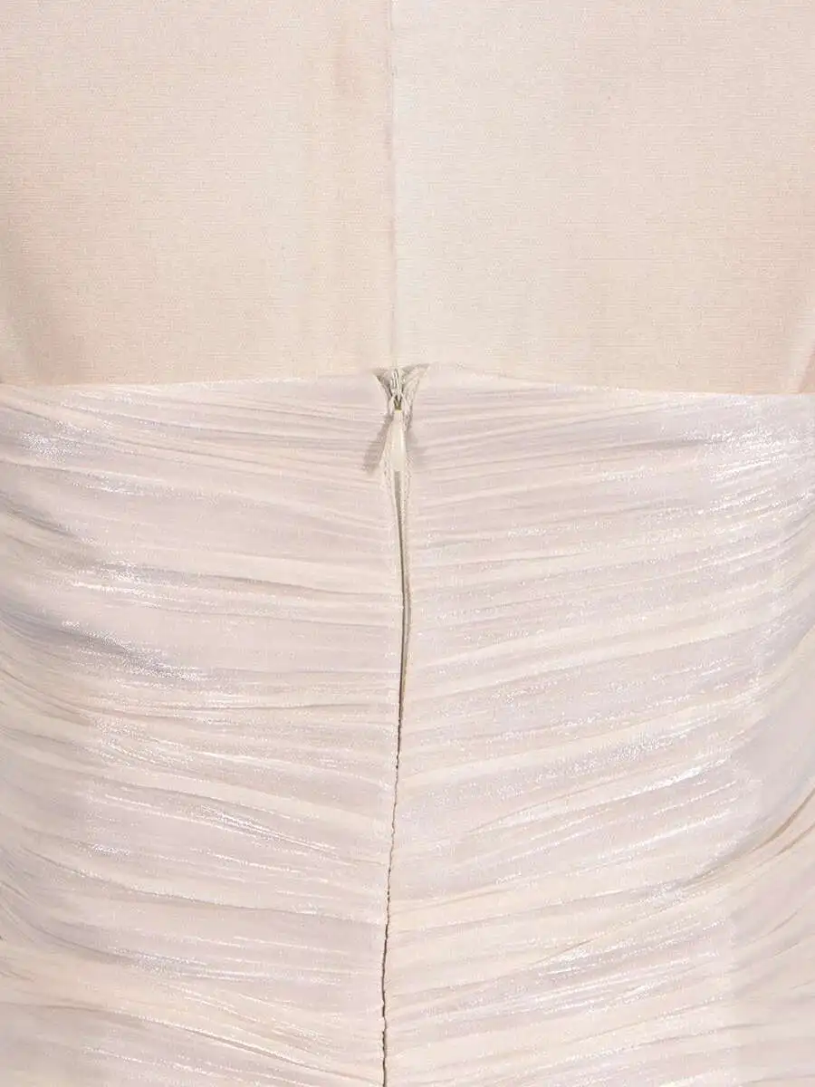 TWOTWINSTYLE Tempatement Patchwork Ruffle Slim Dress For Women Strapless High Waist Ruched Midi Elegant Dresses Female Fashion