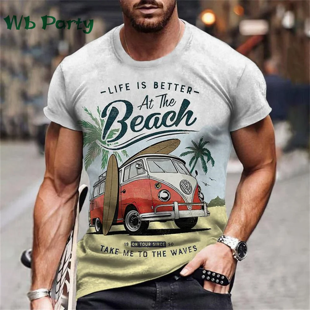 Vintage Men's T-shirt Route 66 Biker Print T-shirts for Man Gym Clothing Short Sleeve Tee Men T-shirts Mens Clothing O-Neck Tops