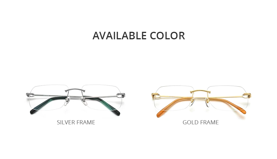 HEPIDEM Alloy Glasses Frame Men Luxury Famous Brand Design Retro Vintage Square Eyeglasses Rimless Spectacles Frameless Eyewear