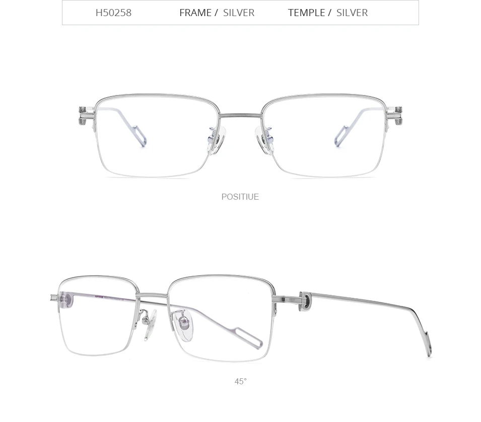 HEPIDEM Alloy Glasses Frame Men Luxury Famous Brand Design Retro Vintage Square Eyeglasses Rimless Spectacles Frameless Eyewear