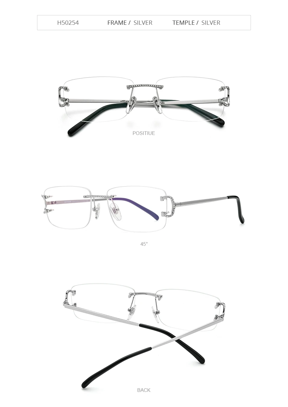 HEPIDEM Alloy Glasses Frame Men Luxury Famous Brand Design Retro Vintage Square Eyeglasses Rimless Spectacles Frameless Eyewear