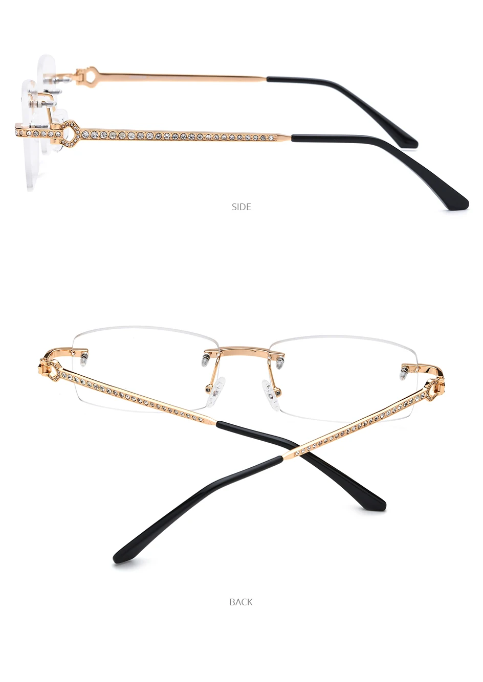HEPIDEM Alloy Glasses Frame Men Luxury Famous Brand Design Retro Vintage Square Eyeglasses Rimless Spectacles Frameless Eyewear