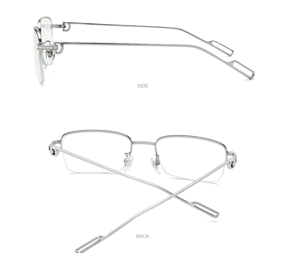 HEPIDEM Alloy Glasses Frame Men Luxury Famous Brand Design Retro Vintage Square Eyeglasses Rimless Spectacles Frameless Eyewear