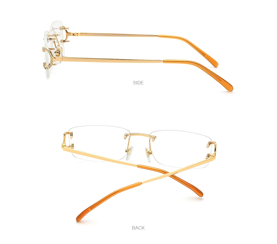 HEPIDEM Alloy Glasses Frame Men Luxury Famous Brand Design Retro Vintage Square Eyeglasses Rimless Spectacles Frameless Eyewear