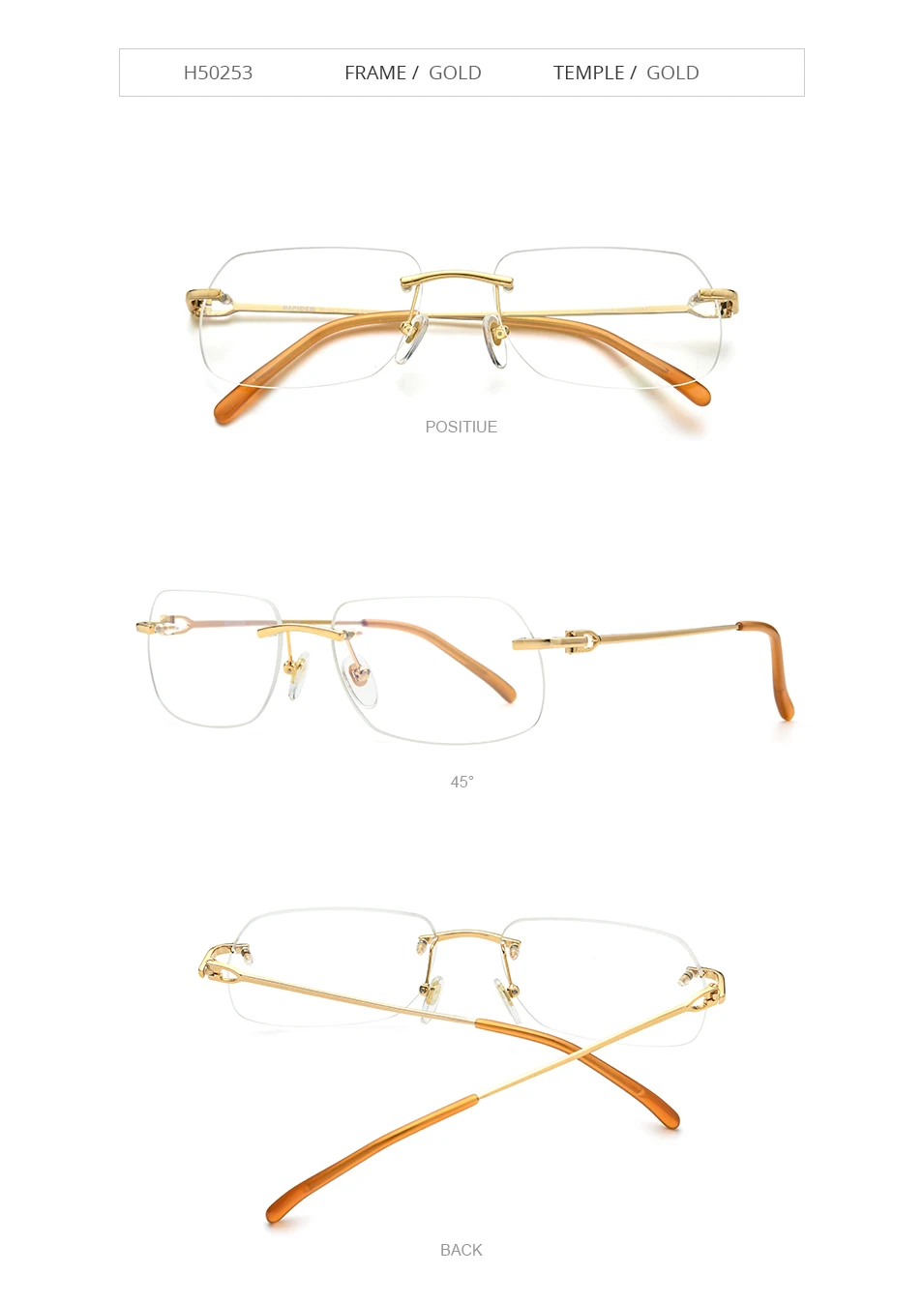 HEPIDEM Alloy Glasses Frame Men Luxury Famous Brand Design Retro Vintage Square Eyeglasses Rimless Spectacles Frameless Eyewear