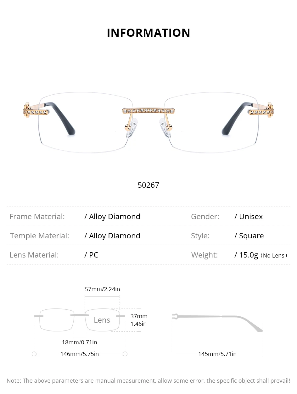 HEPIDEM Alloy Glasses Frame Men Luxury Famous Brand Design Retro Vintage Square Eyeglasses Rimless Spectacles Frameless Eyewear