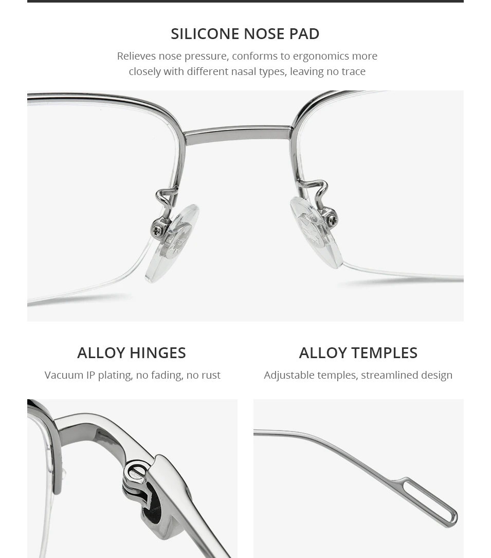 HEPIDEM Alloy Glasses Frame Men Luxury Famous Brand Design Retro Vintage Square Eyeglasses Rimless Spectacles Frameless Eyewear