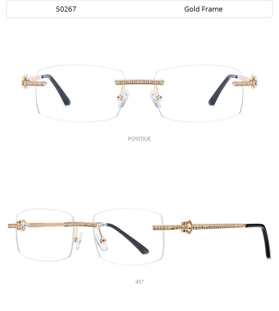 HEPIDEM Alloy Glasses Frame Men Luxury Famous Brand Design Retro Vintage Square Eyeglasses Rimless Spectacles Frameless Eyewear
