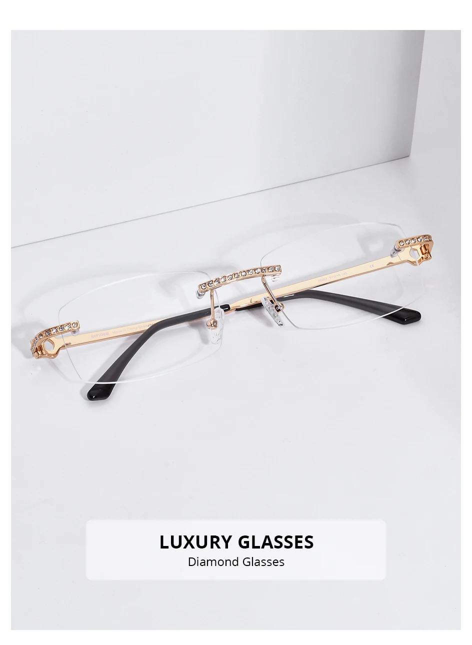 HEPIDEM Alloy Glasses Frame Men Luxury Famous Brand Design Retro Vintage Square Eyeglasses Rimless Spectacles Frameless Eyewear