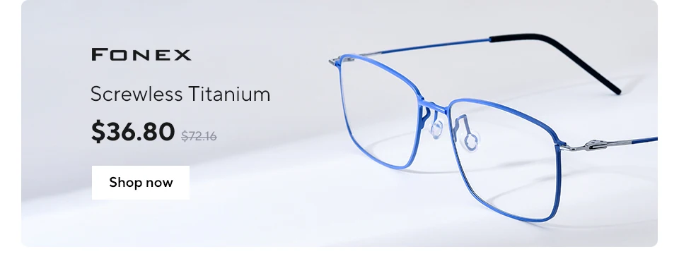 FONEX Pure Titanium Glasses Frame Men New Brand Design Square Eyeglasses Ultralight-Weight Japanese High Quality Eyewear 07518