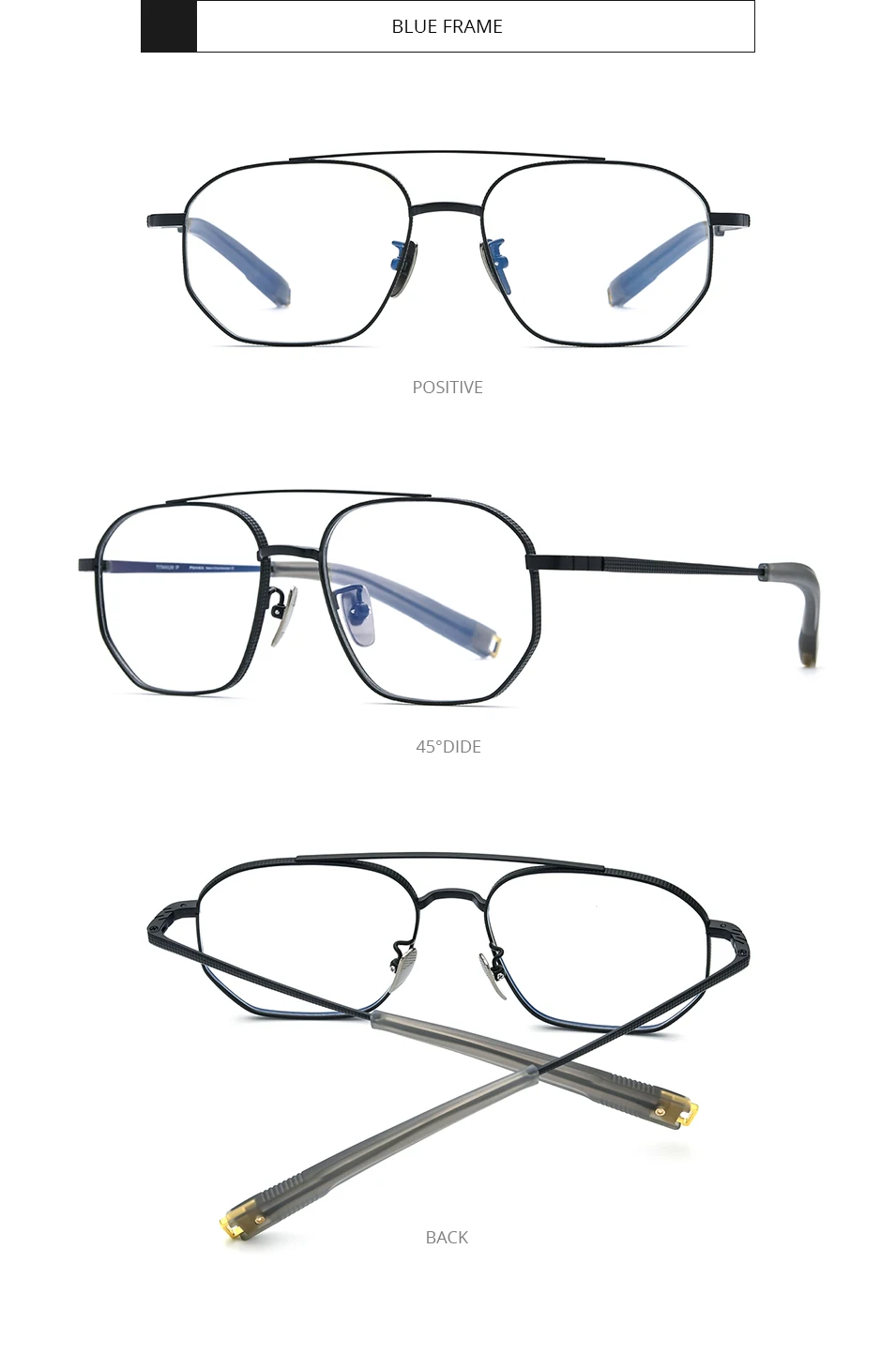 FONEX Pure Titanium Glasses Frame Men New Brand Design Square Eyeglasses Ultralight-Weight Japanese High Quality Eyewear 07518