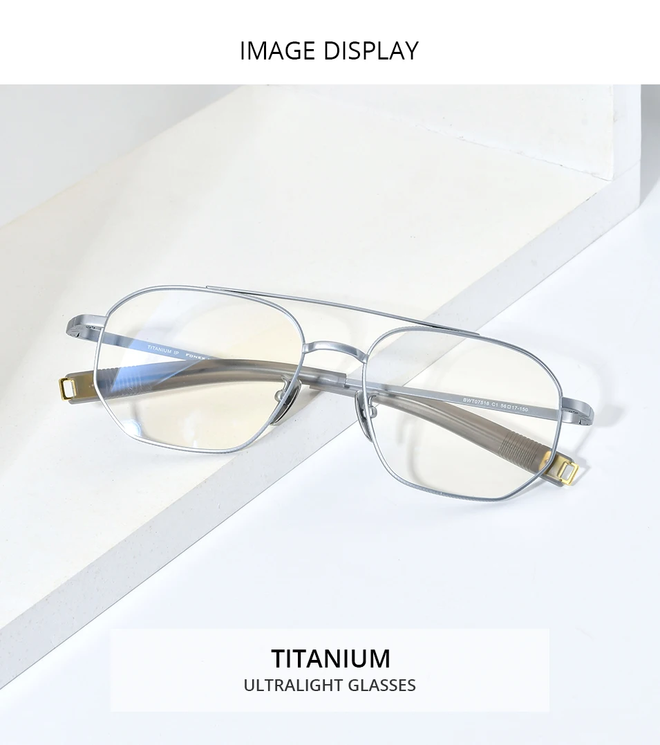 FONEX Pure Titanium Glasses Frame Men New Brand Design Square Eyeglasses Ultralight-Weight Japanese High Quality Eyewear 07518