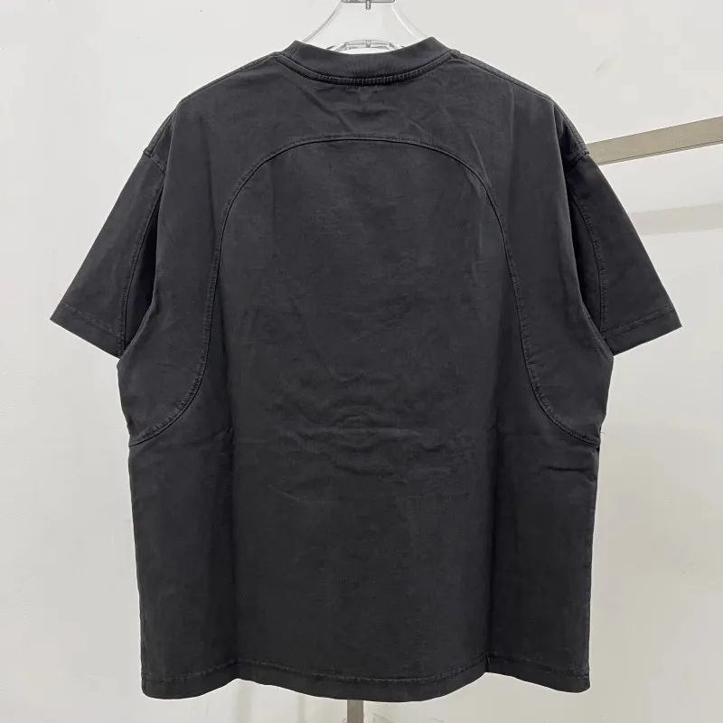 Embroidered Logo Patchwork T Shirt Men Women Oversized T-shirt Top Tees