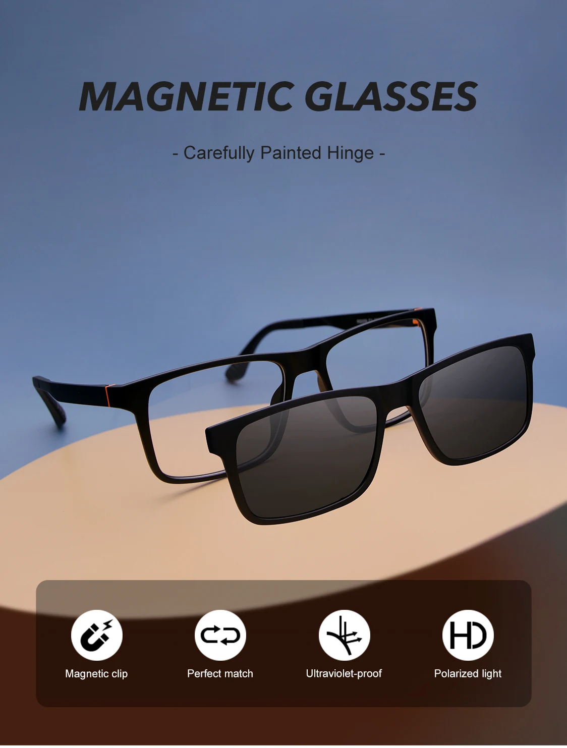 RS009 Ultra-Light Classic Magnetic Frame Sunglasses And Optical Glasses Combination New Model