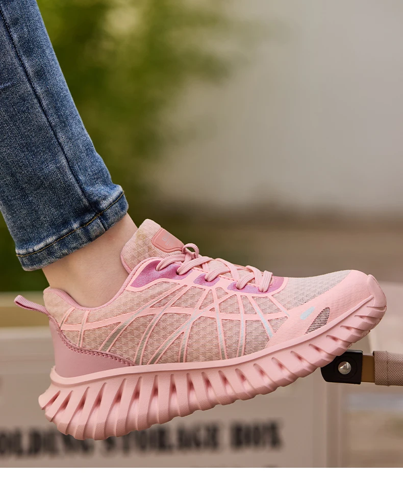 Pink Women's Work Safety Shoes Anti-Smash Anti Puncture Work Sneakers Steel Toe Shoes Lightweight Comfort Protection Shoes New