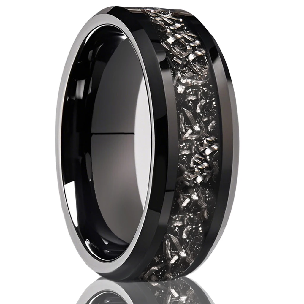 tungsten carbide ring for man anillos bague homme pareja de compromiso fashion jewelry wedding bands Meteorite engagement rings