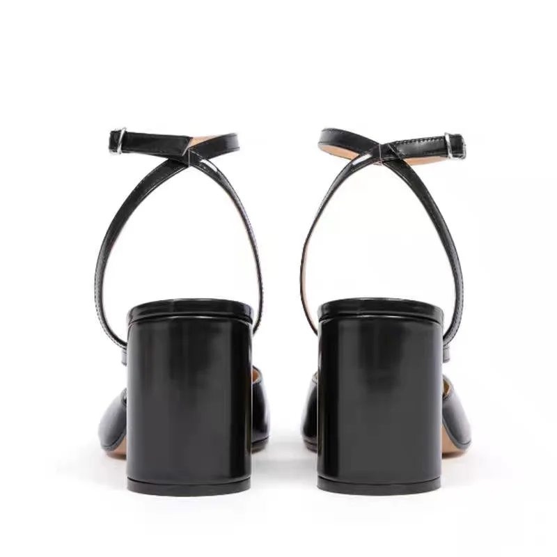 Crossed Ankle Belt Buckle Split Toe Sandals Women Brand Designer Slingback Tabi Chunky High Heels INS Fashion Girls Shoes 2025