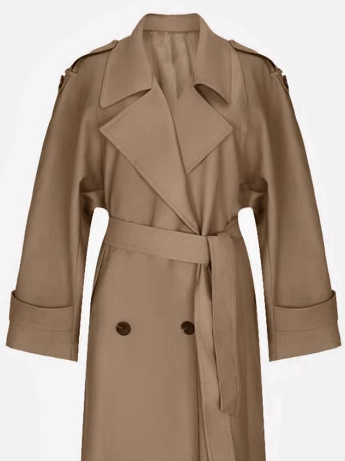 Lautaro Spring Autumn Oversized Khaki Extra Long Dark Purple Trench Coat for Women Double Breasted Elegant Luxury Overcoat 2025