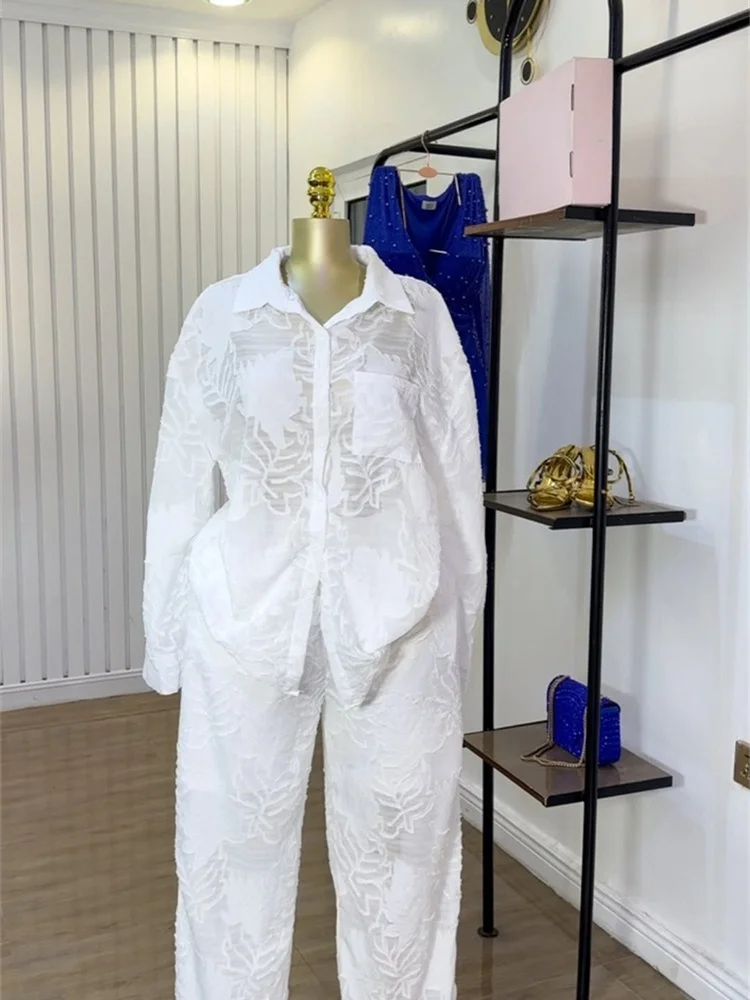 Wmstar Two Piece Set Women Loose Top and Pants Sets Wide Leg Long Sleeve Mesh New Matching Tracksuit Wholesale Dropshipping 2025