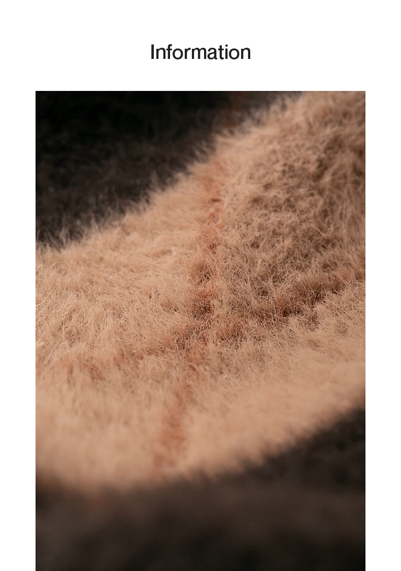 TOYOUTH Women's Sweater 2025 Winter New Loose Crew Neck Amber Streamer Nordic Style Argyle Mink-like Top