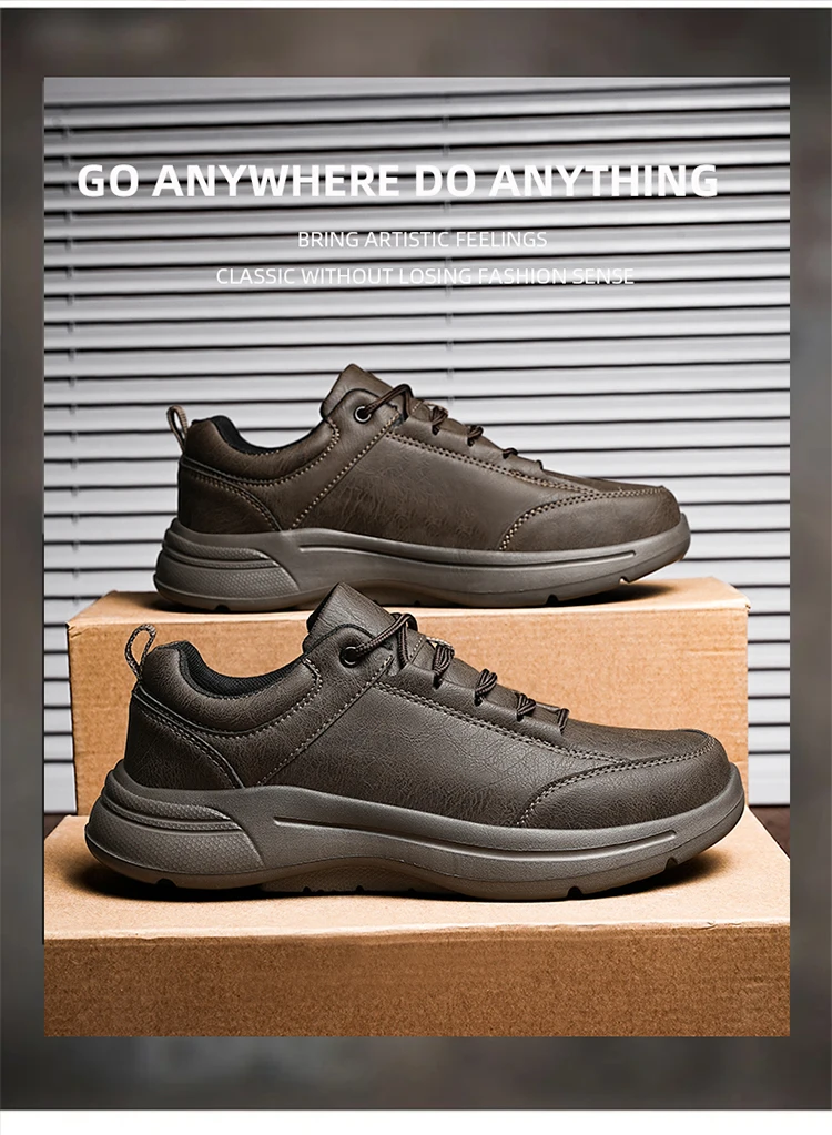 2025 New Men's Leather Casual Shoes Four Seasons Fashion Lightweight Business Shoes Men's Soft Sole Plus Size Men's Shoes 39-48