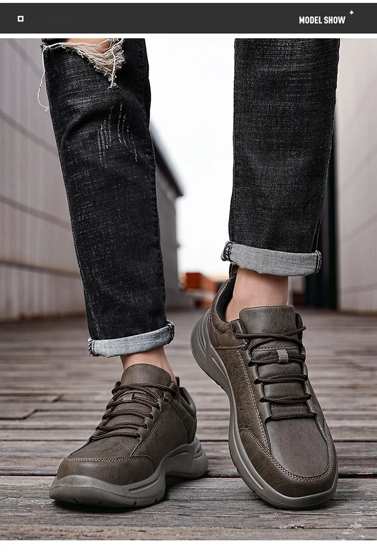 2025 New Men's Leather Casual Shoes Four Seasons Fashion Lightweight Business Shoes Men's Soft Sole Plus Size Men's Shoes 39-48